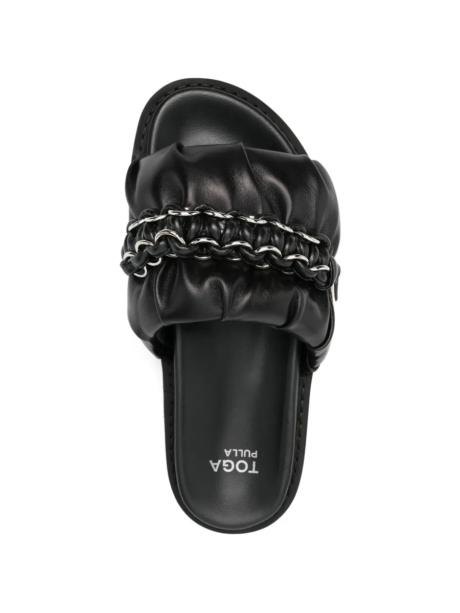 chain-detail leather sandals 7
