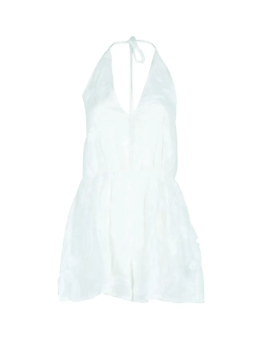 tie-neck cotton romper 1