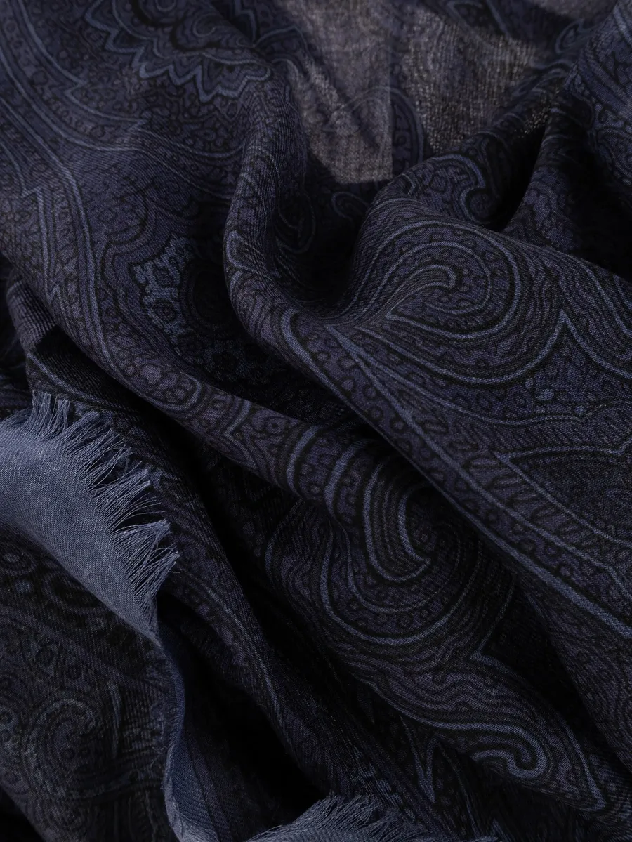 paisley-print raw-edge scarf 3
