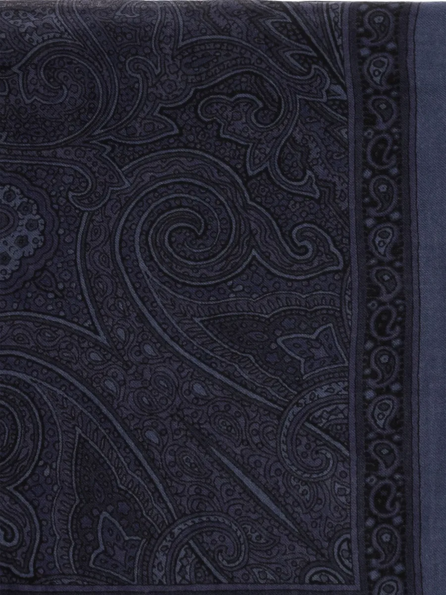 paisley-print raw-edge scarf 2