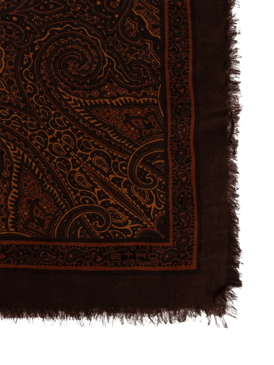 paisley-print frayed scarf 2