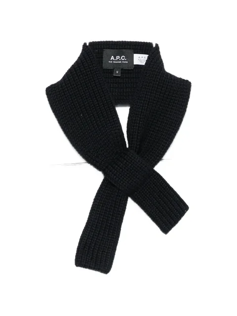 Luna ribbed-knit scarf