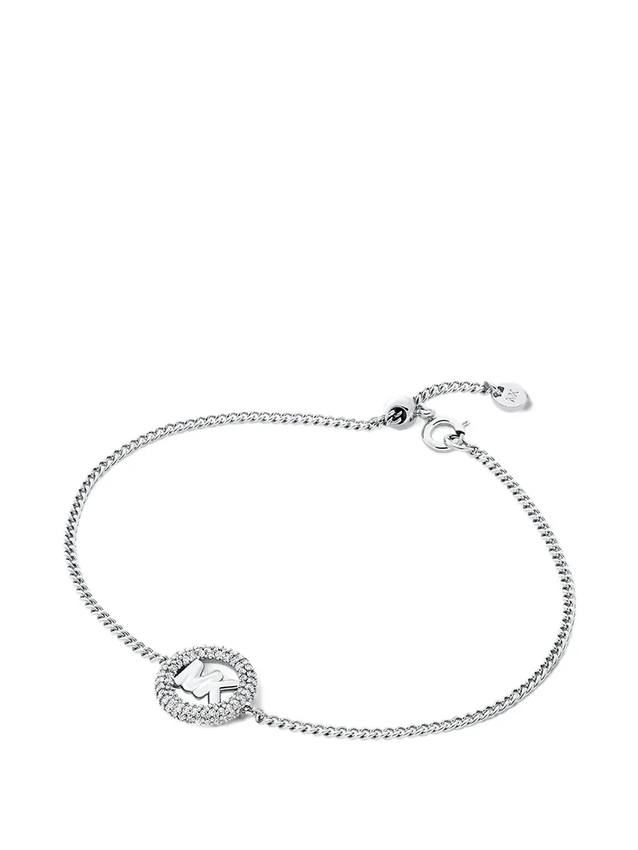 crystal-embellished logo-plaque bracelet 1