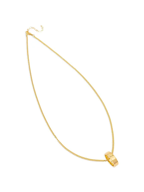 numeric-engraved ring-pendant necklace