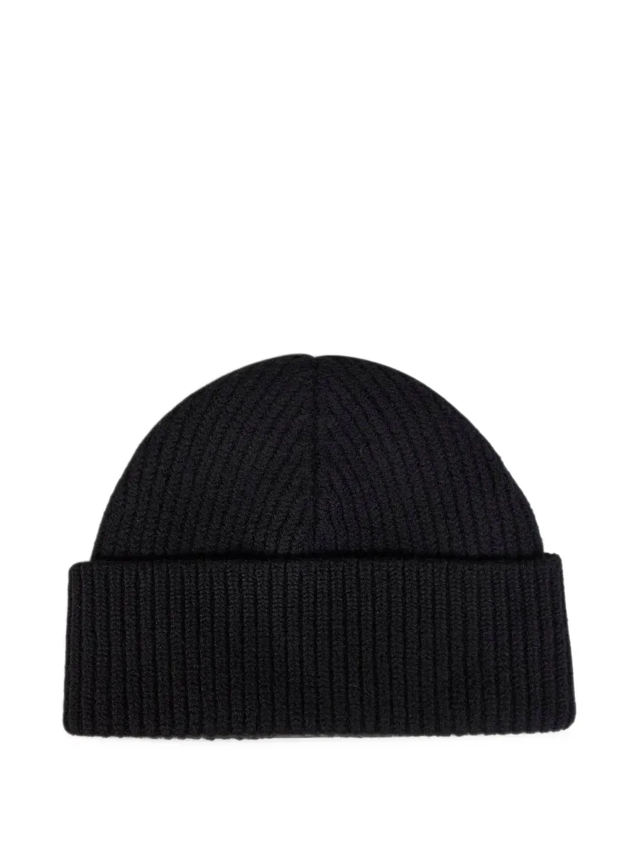 black wool beanie with Ami de Coeur 2