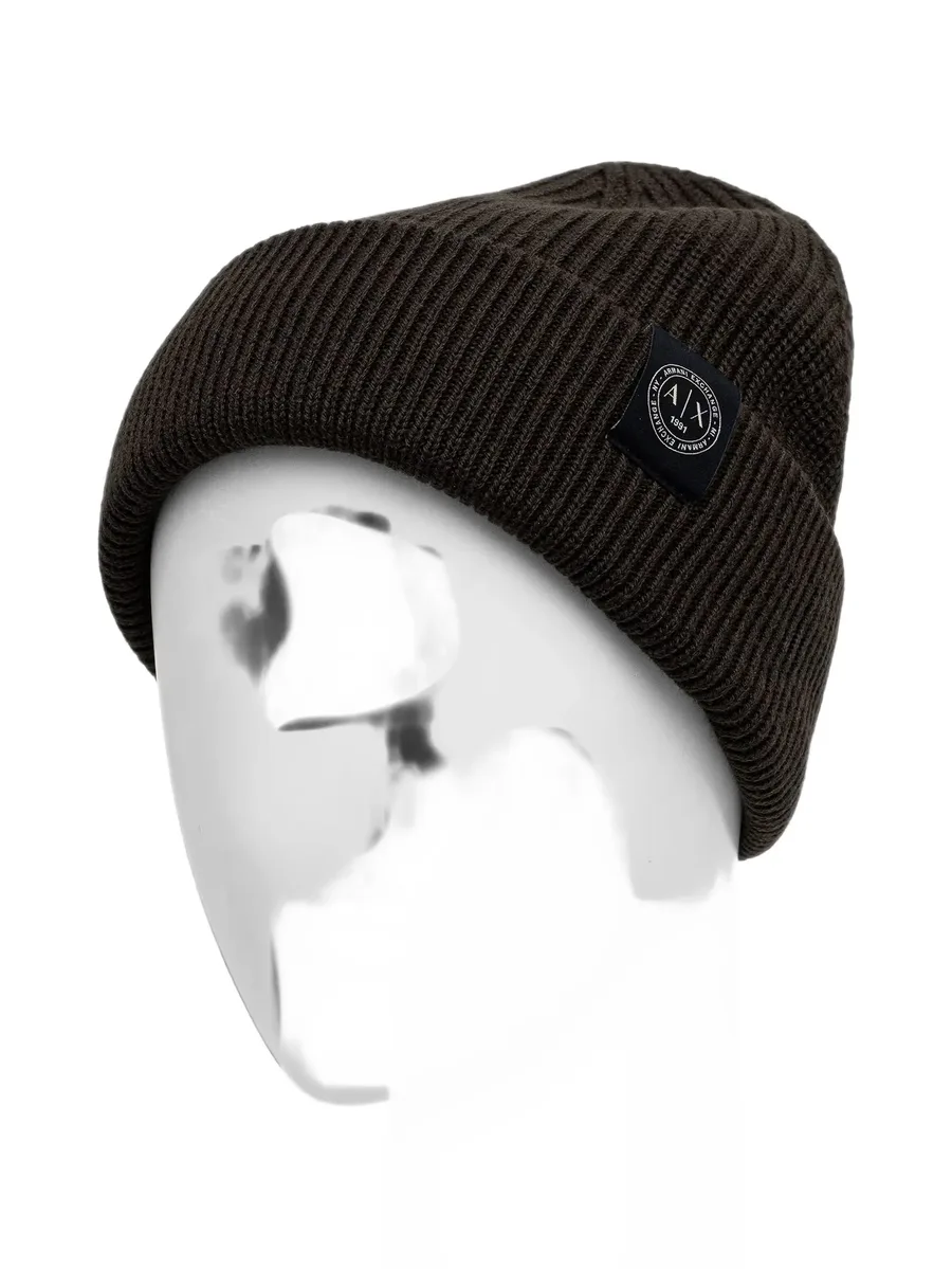 logo-patch ribbed-knit beanie hat 2