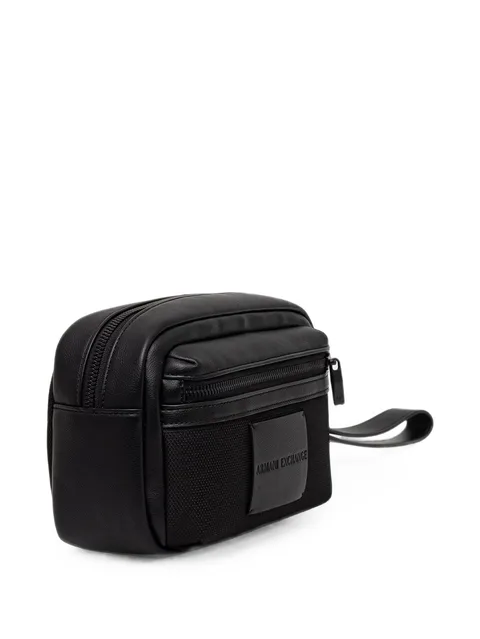 logo-patch wash bag