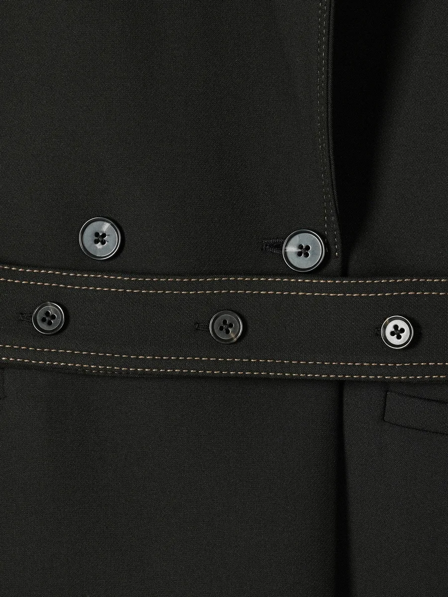 black belted jacket with contrast top stitching 7
