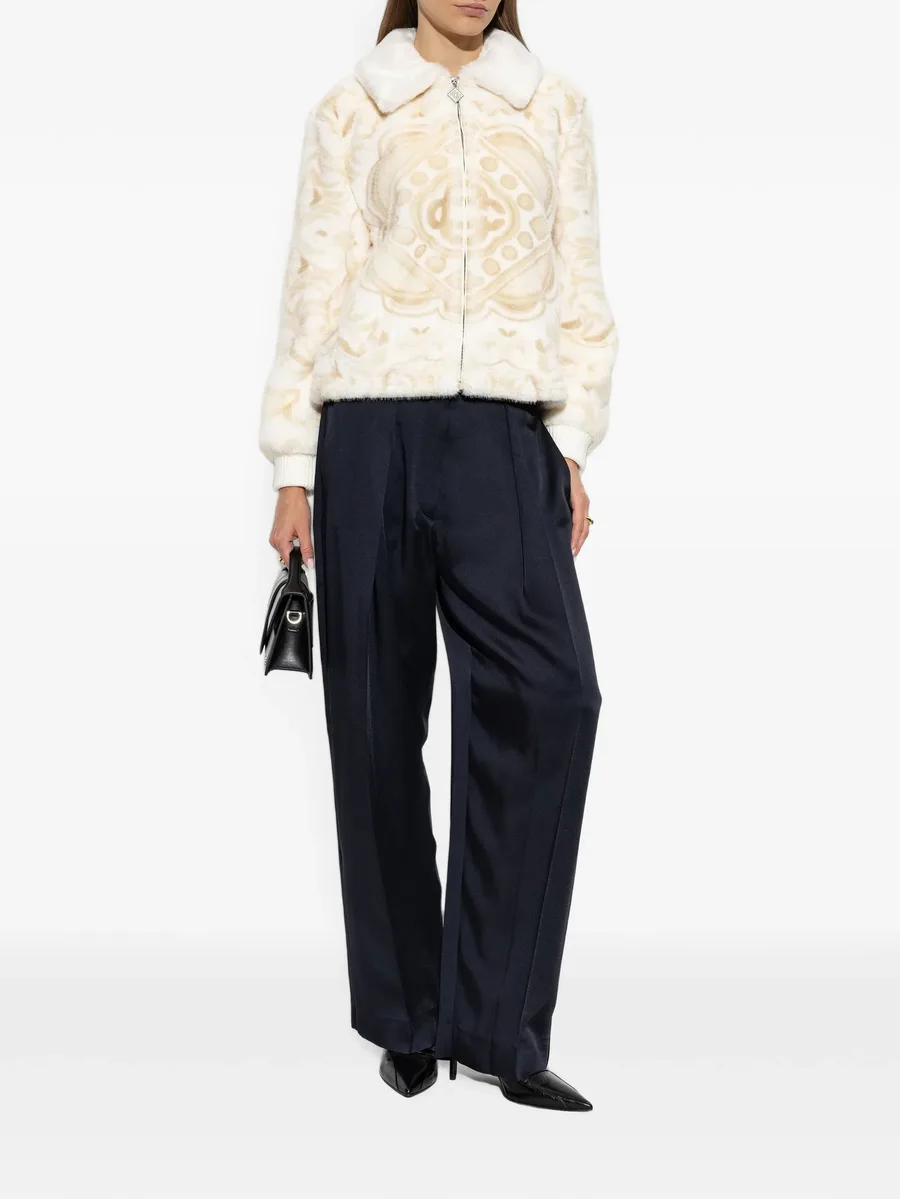 zip-up faux-fur jacket 2