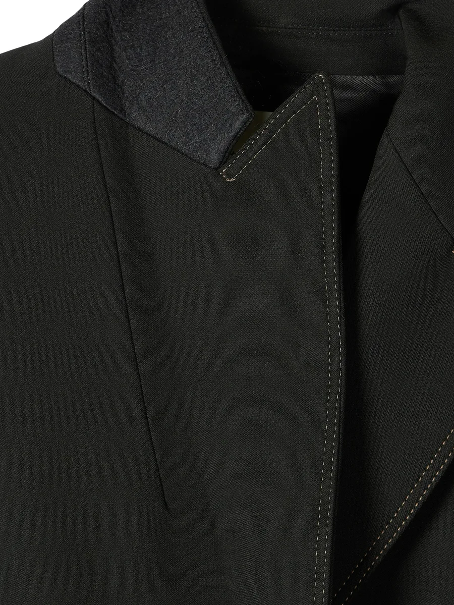 black belted jacket with contrast top stitching 6