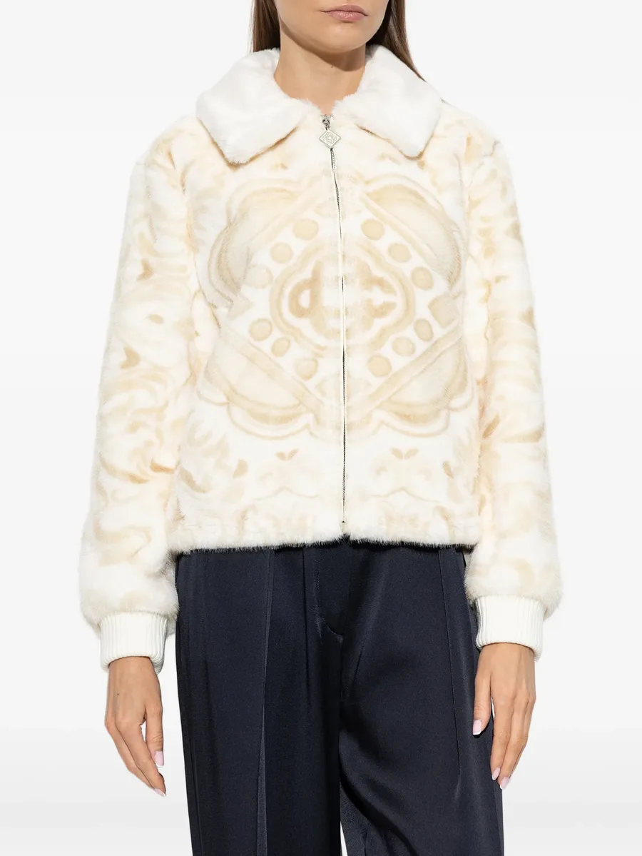 zip-up faux-fur jacket 3
