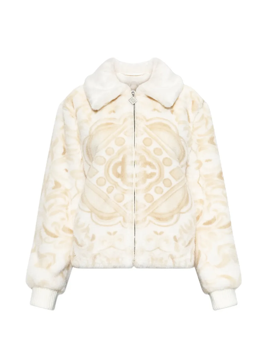 zip-up faux-fur jacket 1
