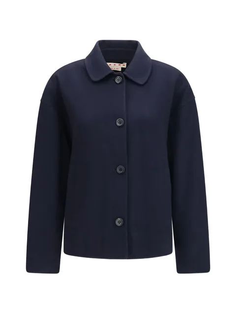 button-down wool jacket