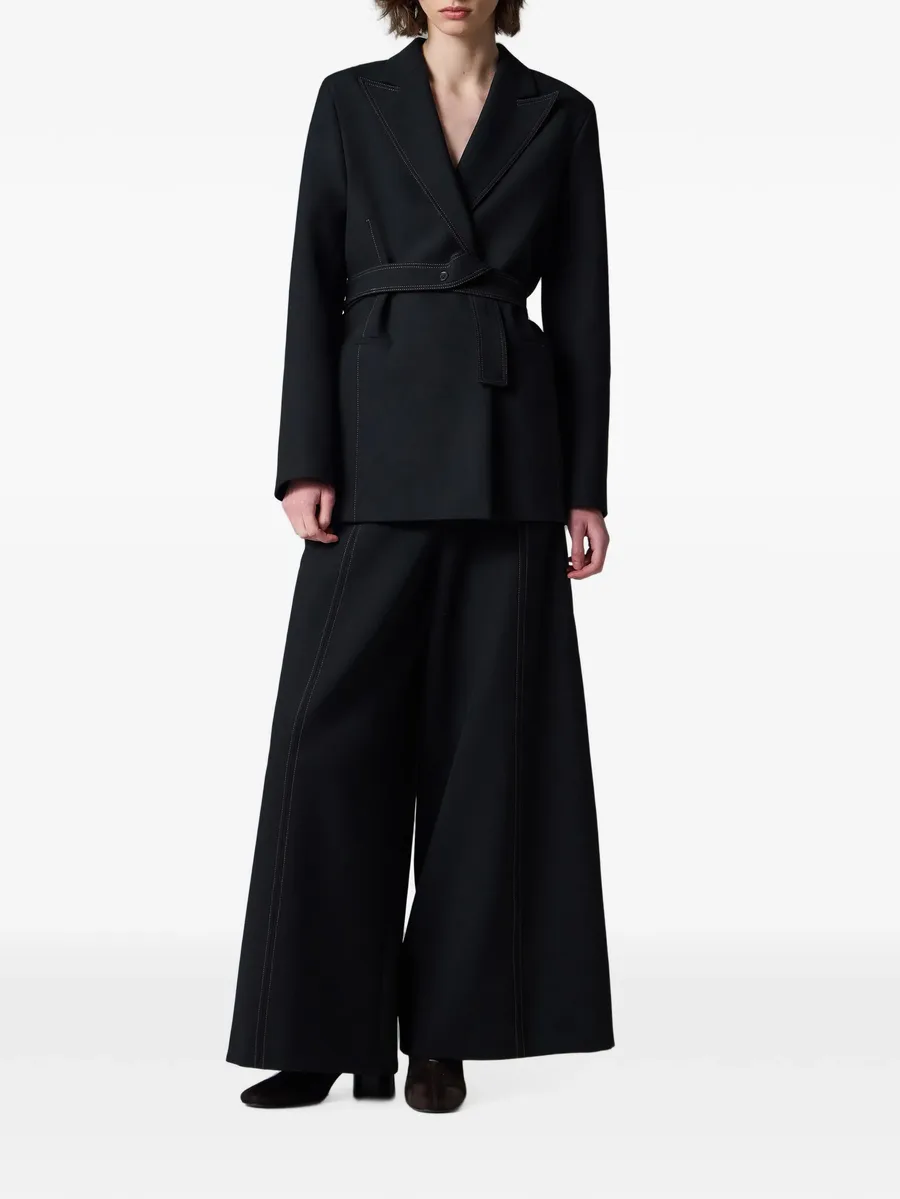 black belted jacket with contrast top stitching 2