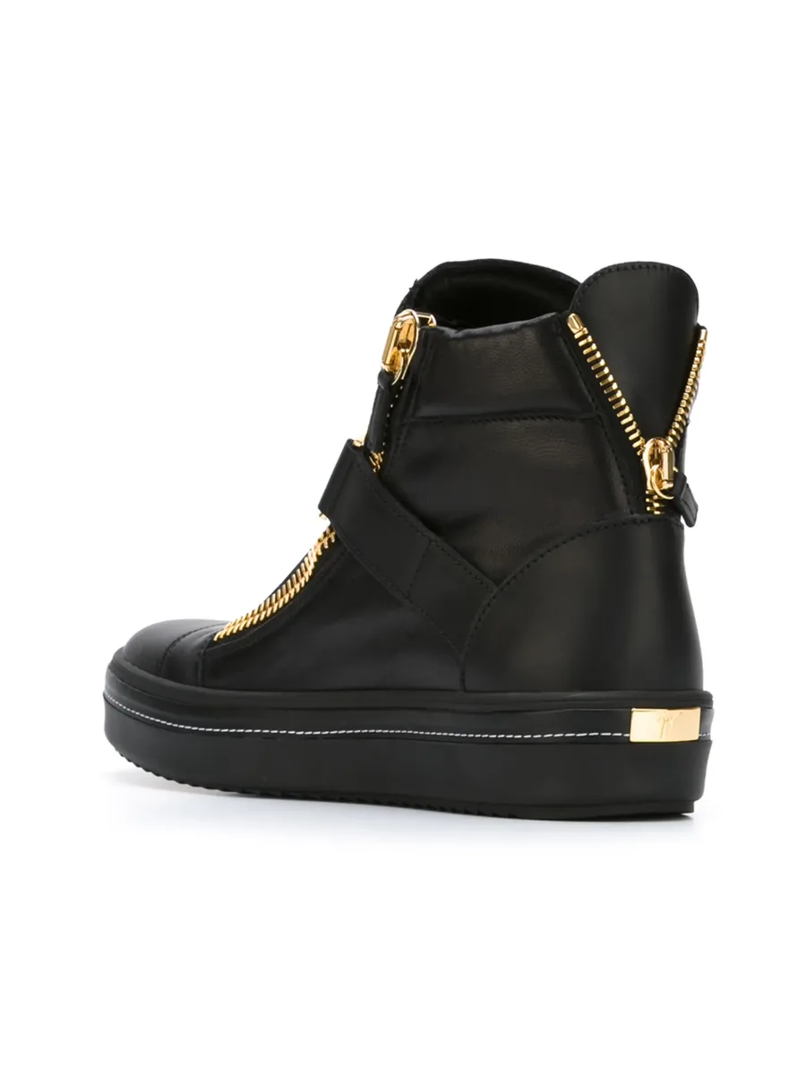 zip detailed hi-top sneakers 6