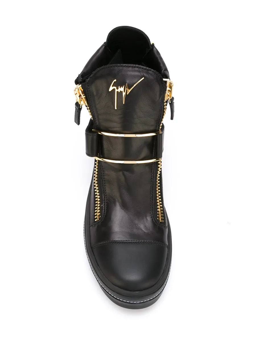 zip detailed hi-top sneakers 8