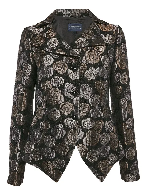 floral-jacquard blazer