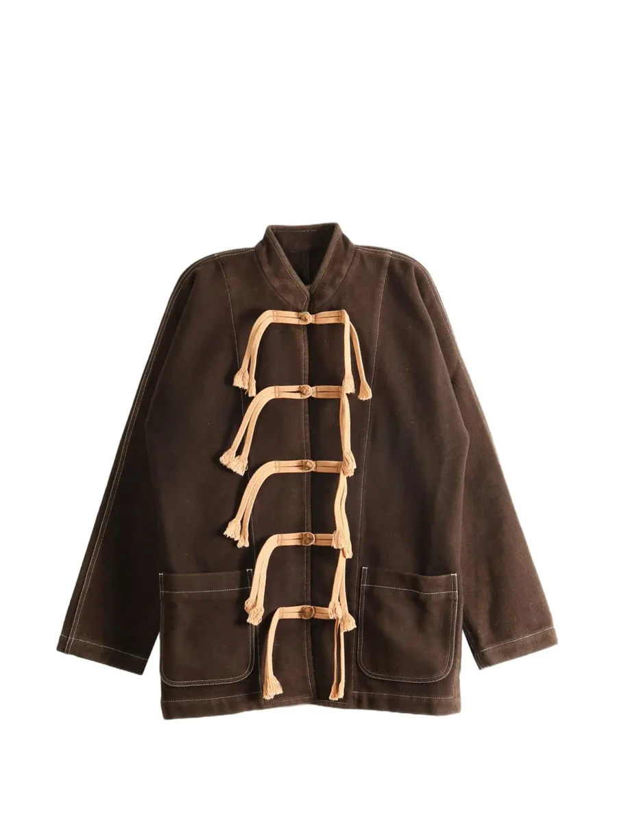 tassel-embellished contrast-stitch jacket 1
