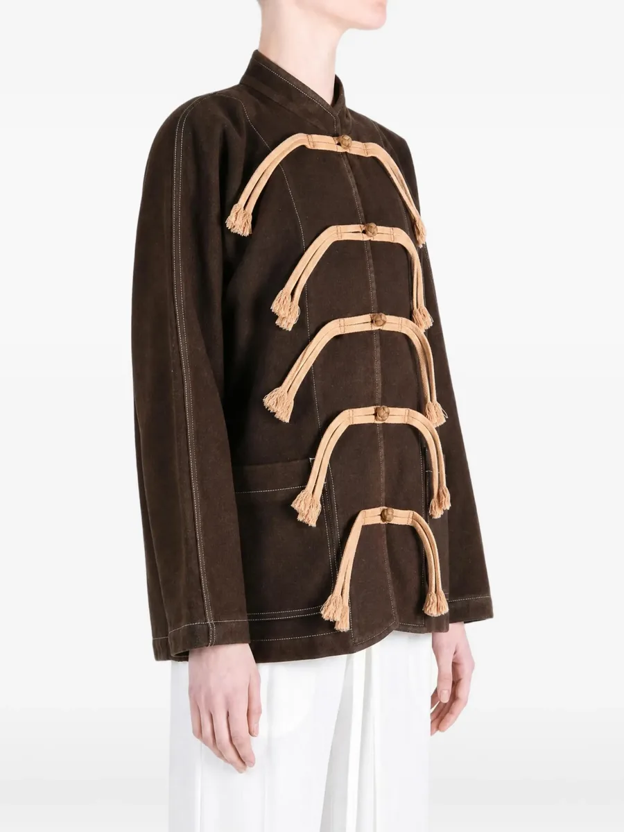 tassel-embellished contrast-stitch jacket 2