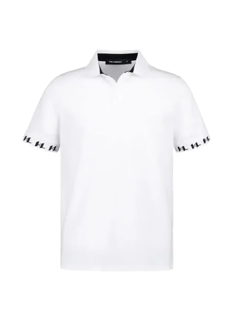 logo-trim polo shirt