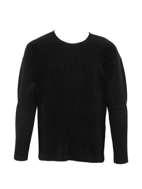 pleated long-sleeve T-shirt