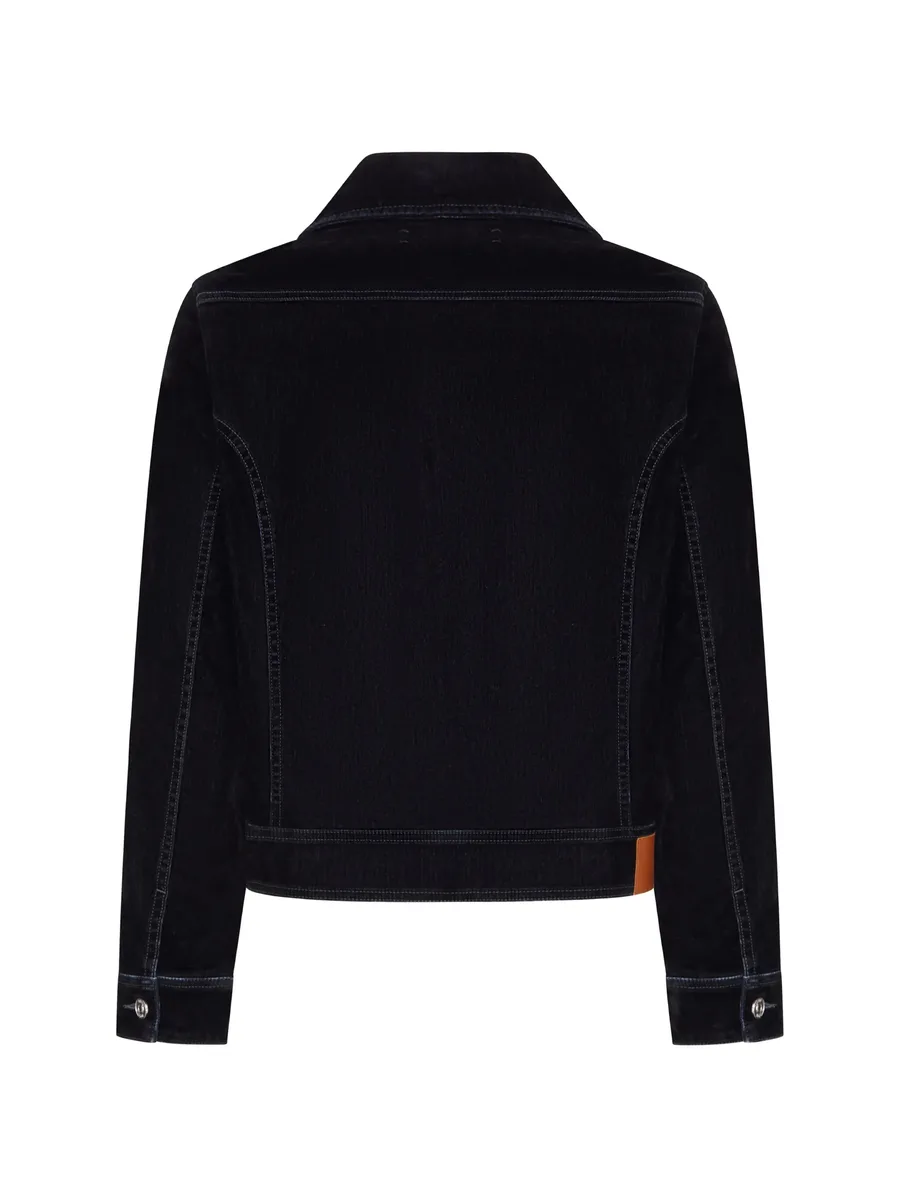 logo-embroidered denim jacket 2