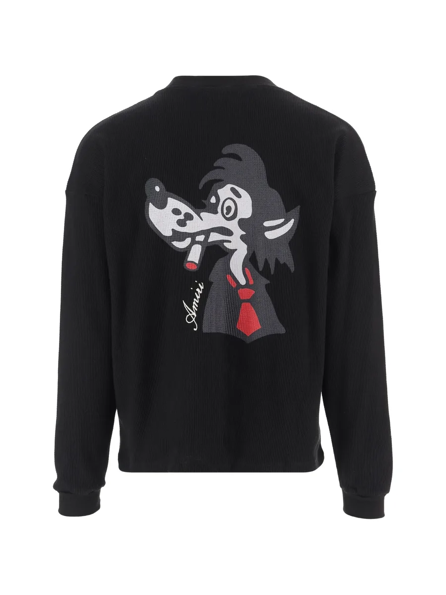wolf-print logo-embroidered sweater 2
