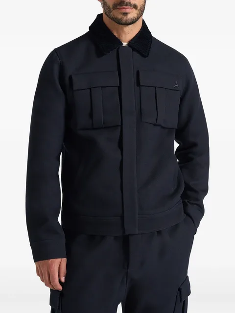 Twill Trucker jacket with velvet collar