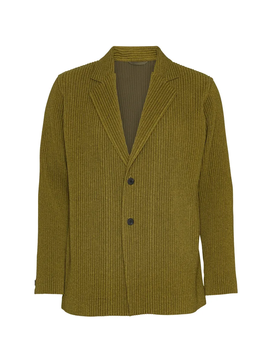 plissé-effect single-breasted jacket 1