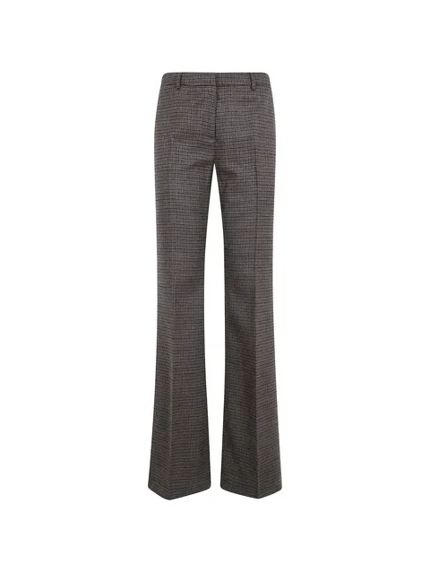 houndstooth-pattern flared trousers