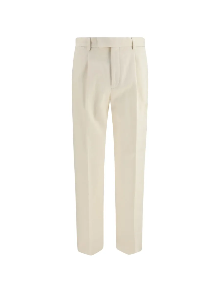 pleated straight-leg trousers 1