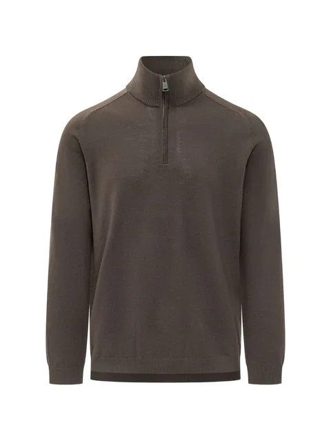 quarter-zip wool sweater
