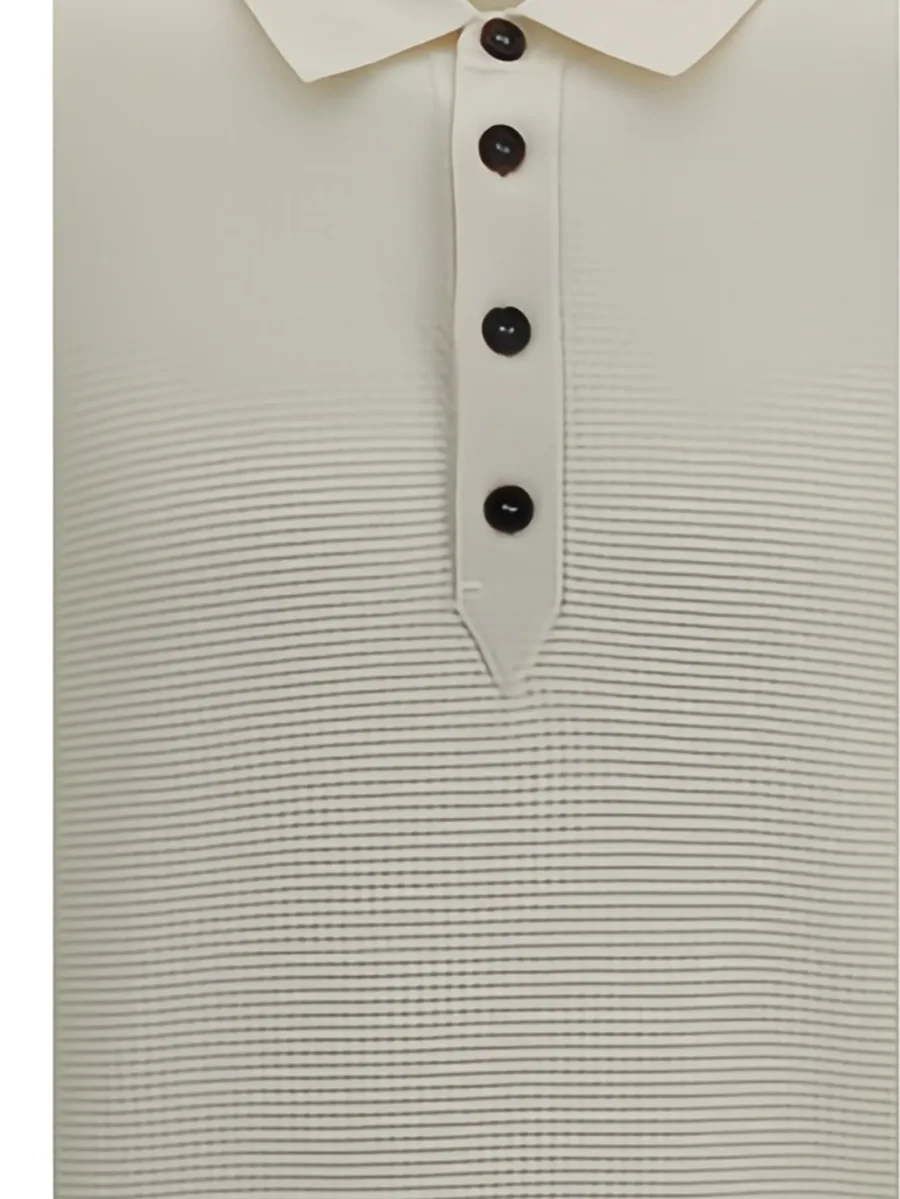 waffle-knit long-sleeve polo shirt 4