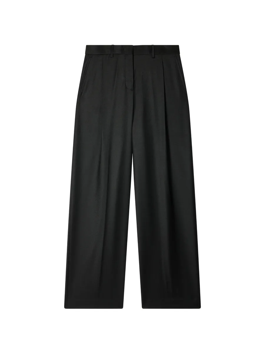 black wool-cashmere wide-leg trousers 1