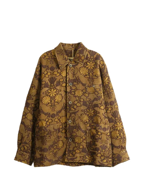 Jinn floral-jacquard button-up jacket