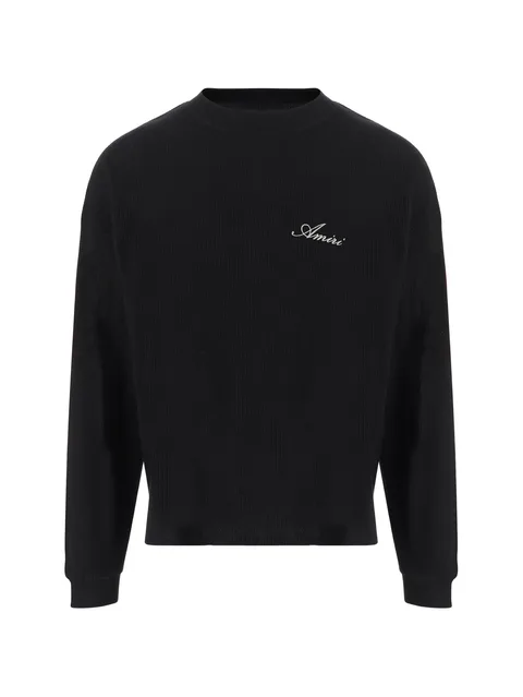 wolf-print logo-embroidered sweater