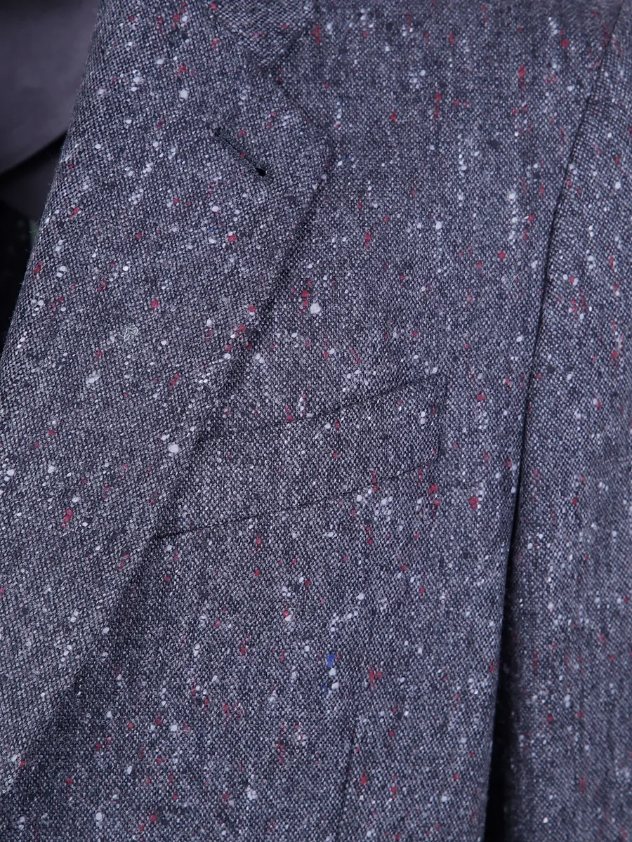 dark grey donegal wool patch-pocket blazer 3