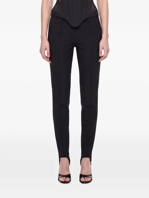 stirrup-cuff slim-fit trousers