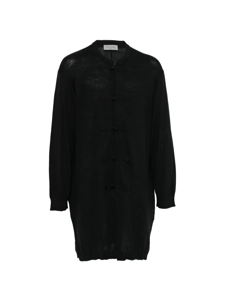 frog-fastening knitted cardigan 1