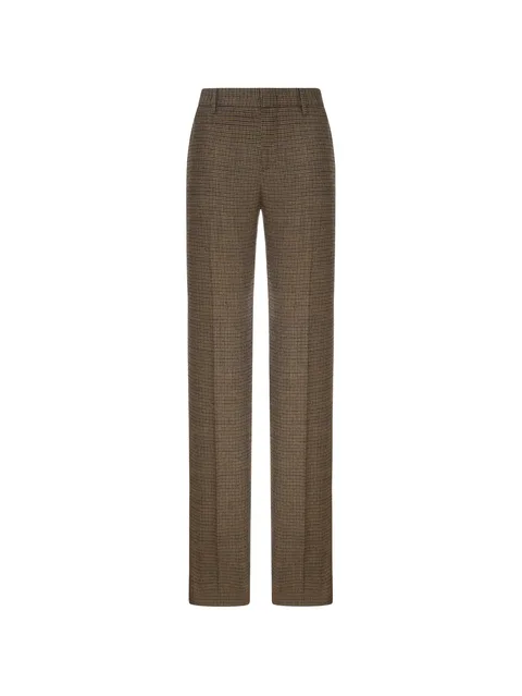 check-pattern trousers