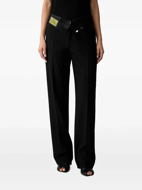 deconstructed-waistband tailored trousers