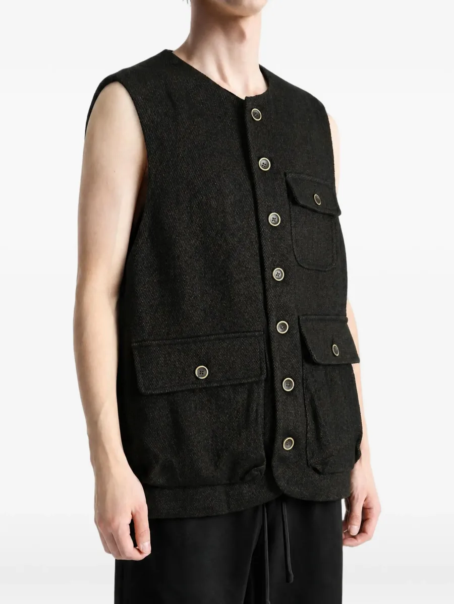 button-up pocket-detail gilet 3