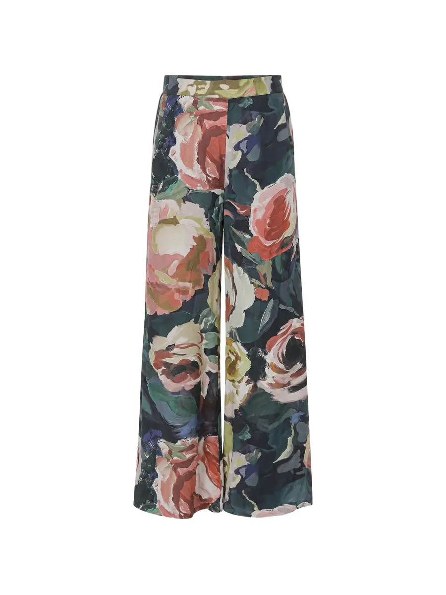 Opulena floral-print wide-leg trousers 1
