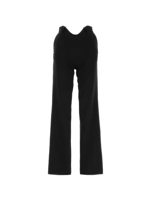 the black curved tailored trousers