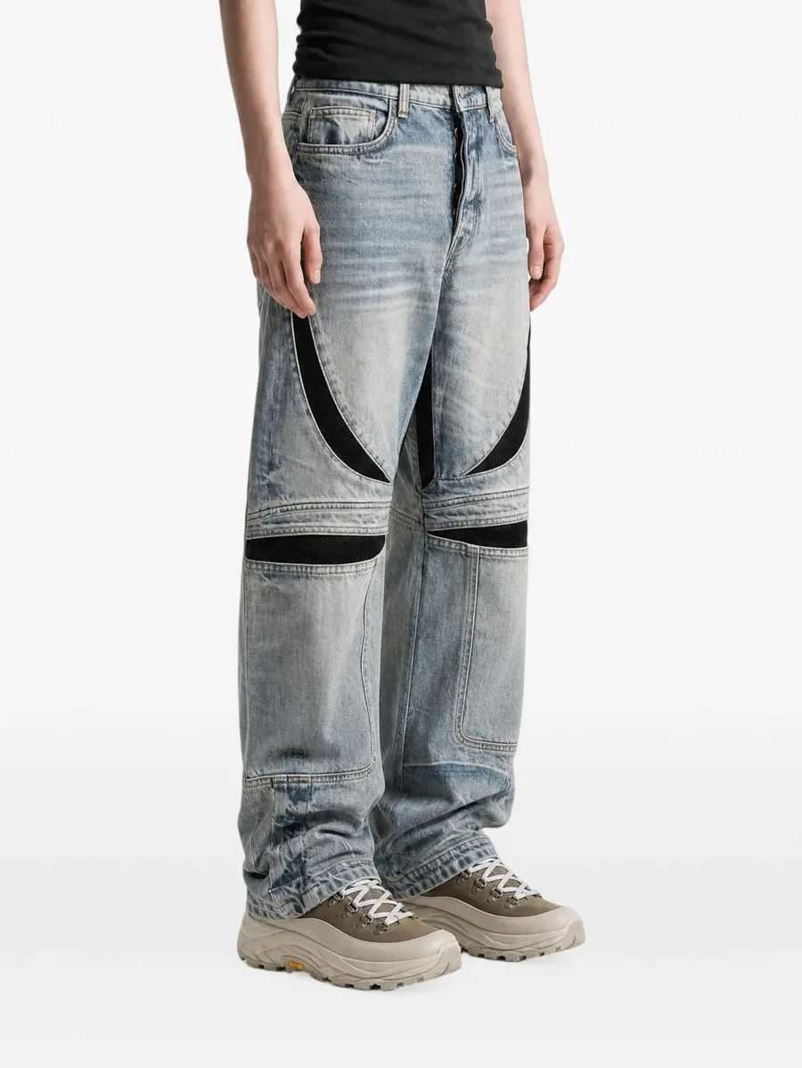 panelled distressed jeans 3