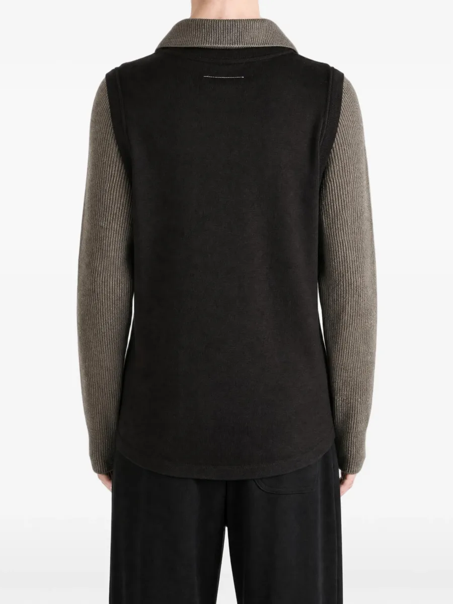 layered-effect ribbed-sleeve sweater 4