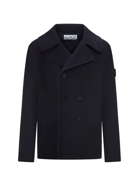 double-breasted wool peacoat