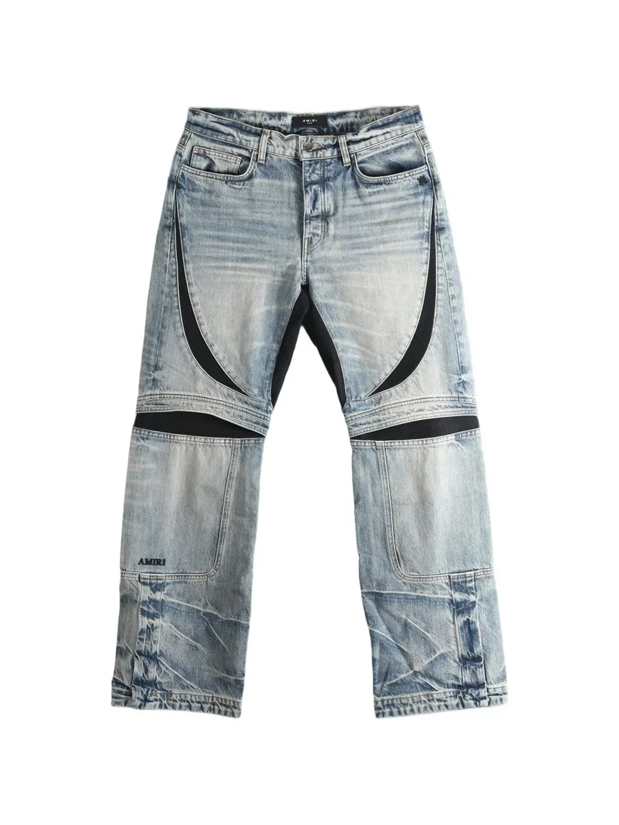 panelled distressed jeans 1