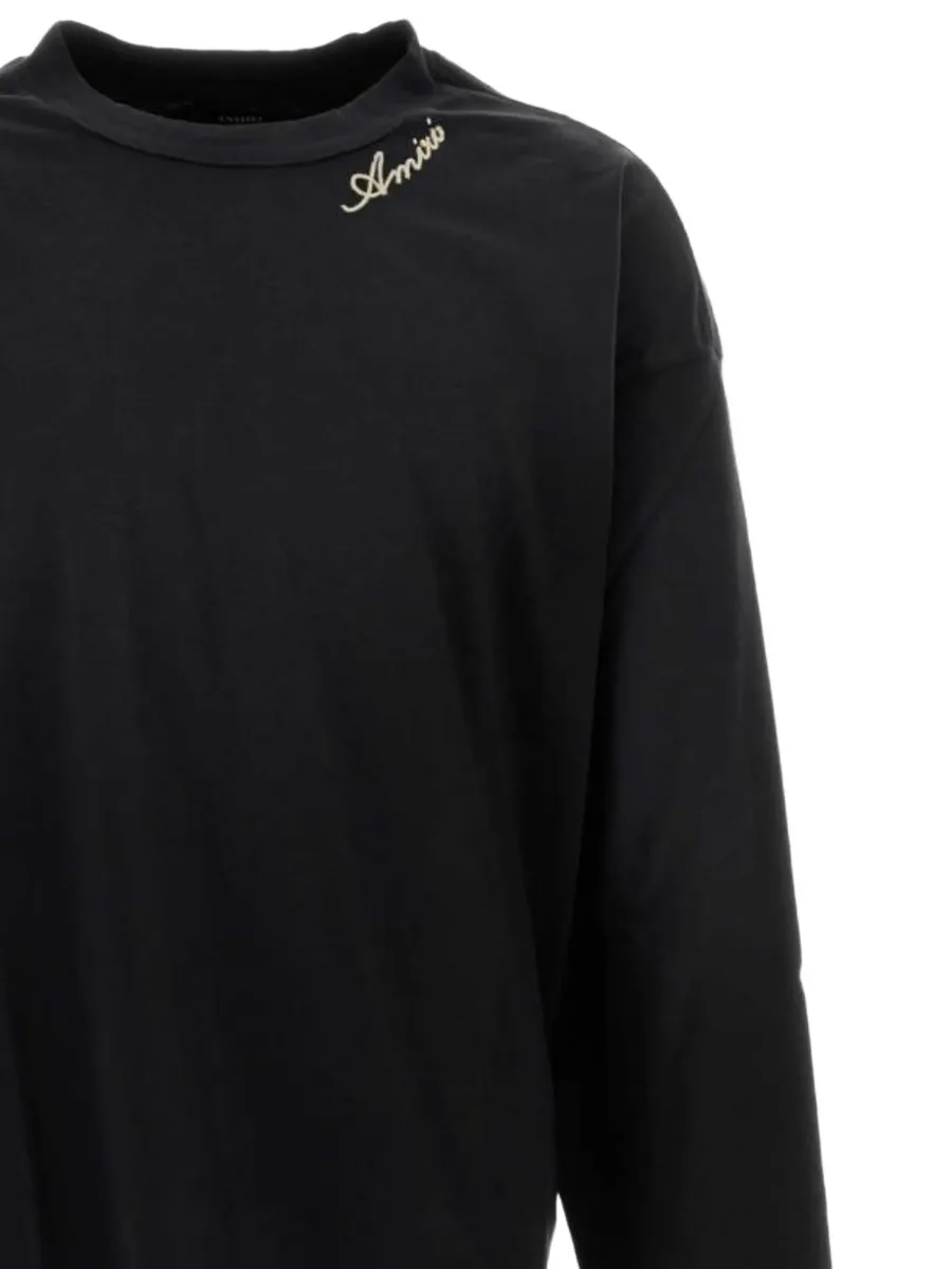 logo-embroidered long-sleeved cotton T-shirt 3