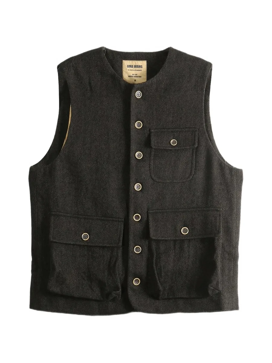 button-up pocket-detail gilet 1